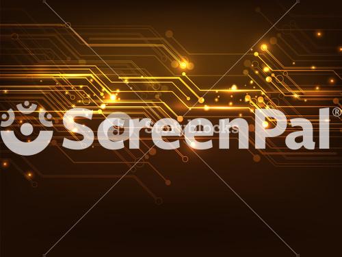 Creative Hi Tech Abstract Design Decorated Glossy Brown Background.